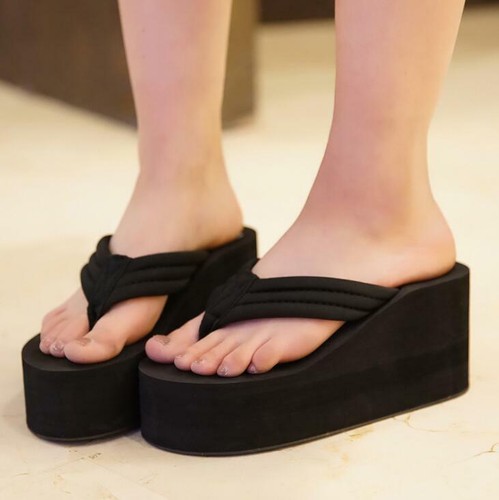 platform wedge flip flops