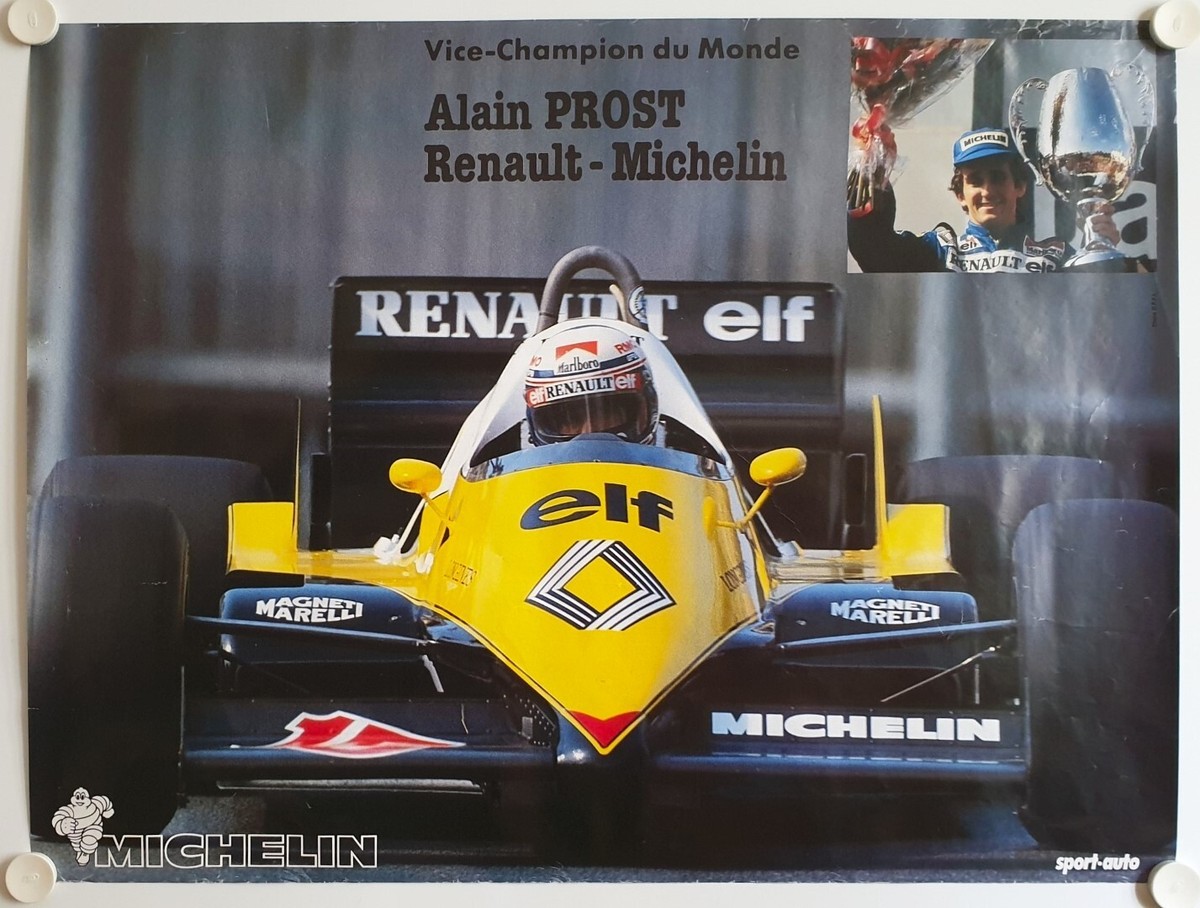 Affiche Vintage F1 1983 Nelson Piquet & Alain Prost - Recto Verso 60x80 Cm