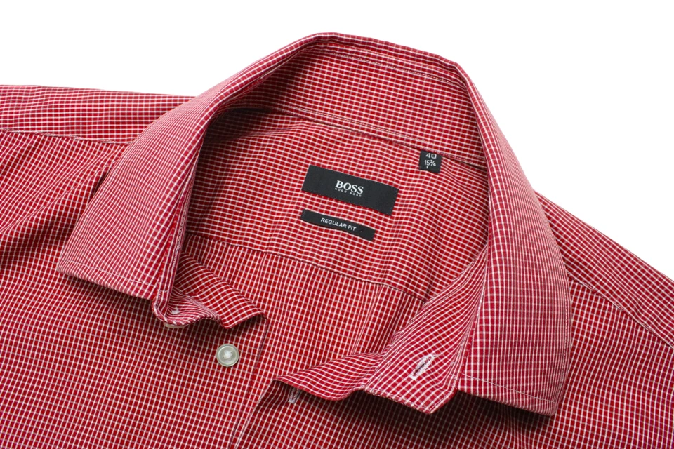 Hugo Boss Enzo Regular Fit Camicia Formale Uomo (UK) 40 con Bottoni Quadri - Immagine 4 di 4