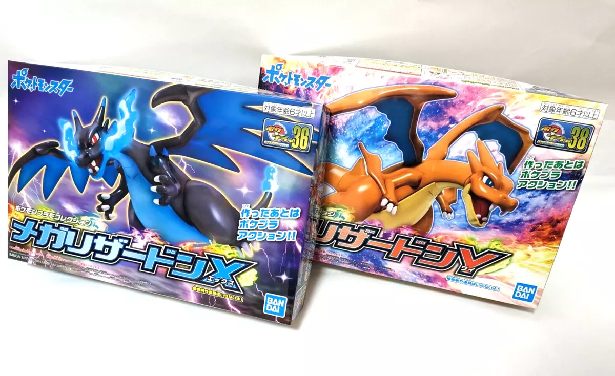 Pokemon Plamo Collection Mega Charizard X VS Mega Charizard Y