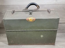 Vintage RARE Simonsen Metal Products Cantilever 4 Tray Tackle Tool Box 18x13x10