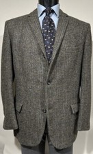 Harris Tweed Wool Gray Herringbone Unconstructed Sport Coat 42 R Made in USA