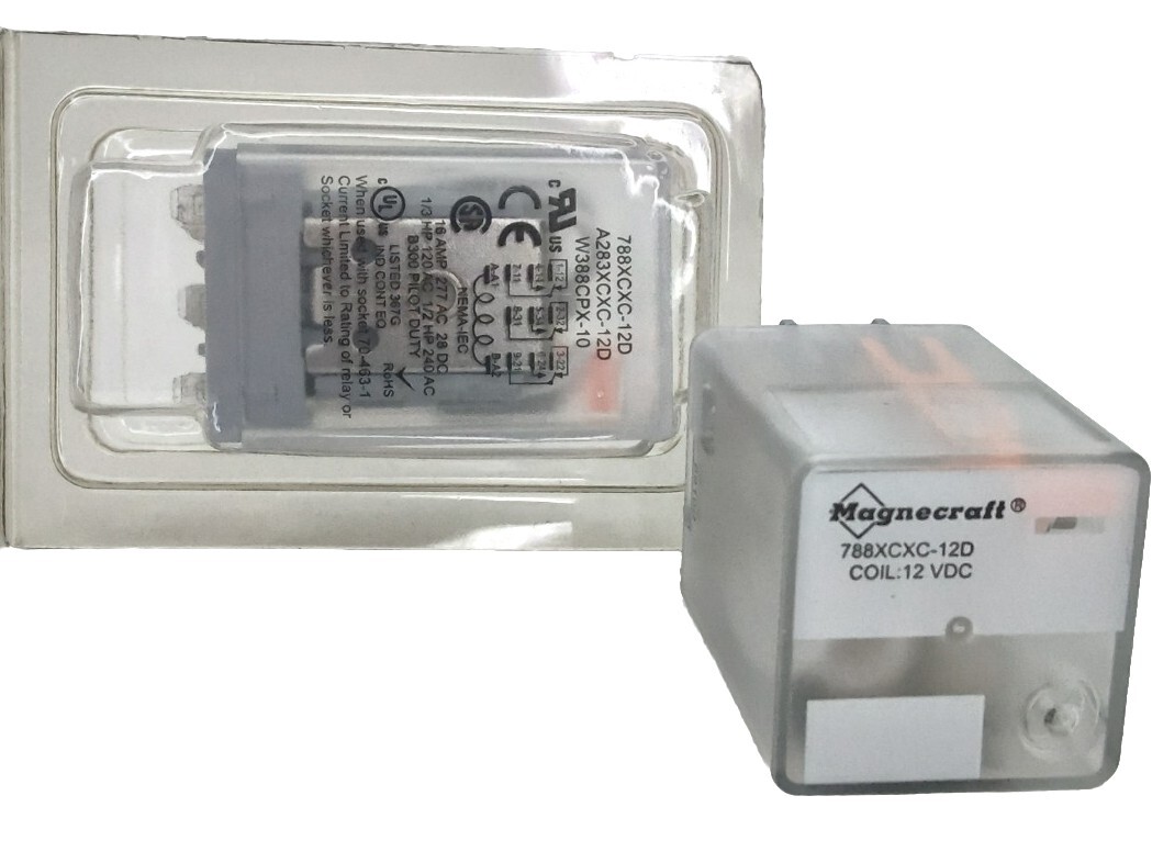 MAGNECRAFT 788XCXC-12D Plug In Relay, 11 Pins, Square, 12VDC