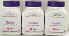 21st Century Gelatin 600mg Capsules 100ct -3 Pack -Expiration Date 11-2026