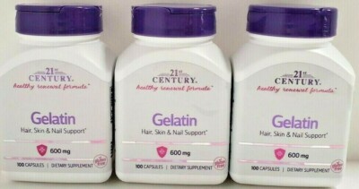 21st Century Gelatin 600mg Capsules 100ct -3 Pack -Expiration Date 11-2026