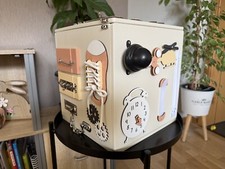 BiziSquare Montessori Busy Cube 30x30 cm z drewna | Kostka motoryczna dla dzieci |