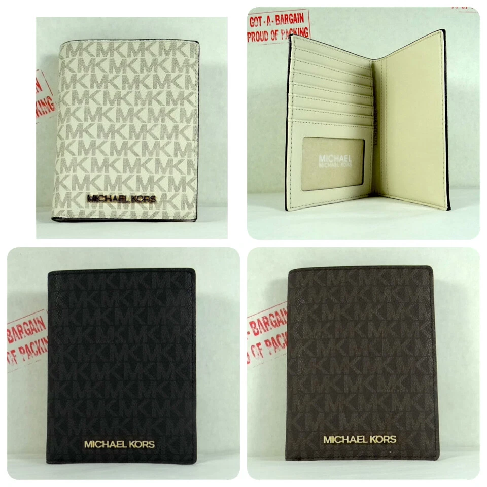 Michael Kors Jet Set Travel Passport Wallet ID Holder Luggage Multi MK Logo