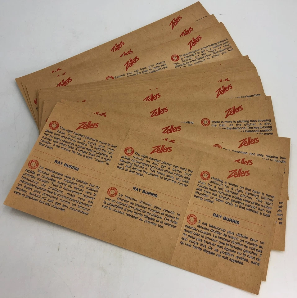 1982 Zellers Baseball Pro Tips Montreal Expos Canadian 20 Card Sheet Set A,B & C - Image 2 of 4