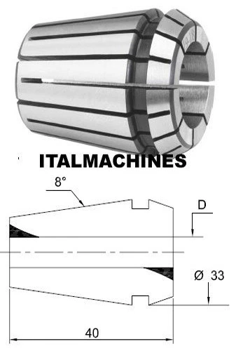 LTF PRT PINZA ER32 ER 32 PER FRESE CON GAMBO DIAMETRO D = 10 MM TRAPANO FRESA FRESATRICE