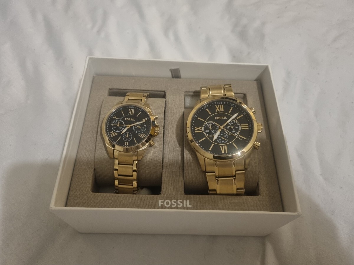 Fossil Gold His And Hers Watch Set Brand New With Tags ✅️ UK