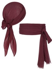 Halloween Pirate Costume Men Women Pirate Bandana Hat Pirate Sash Belt Head S...