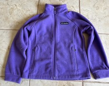 Columbia Youth Girls Purple Full Zip Jacket Soft Comfy Size Small 7/8 