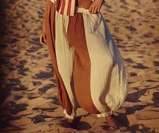 Free People Coconut Pull-on Drawstring Pocket Balloon Fit Free Est Pants XS NEW