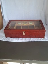CIGAR HUMIDOR COUNTER DISPLAY BARTOP DISPLAY  Cherry Finish  Unbranded 1 G3D
