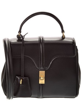 Celine 16 Mini Leather Satchel (Authentic Pre-Loved) Women's Black
