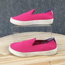 Rothys Loafer Youth 1M Pink Round Toe Slip On Walking Casual Comfort Canvas