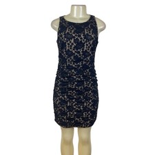 Taylor Sleeveless Navy Floral Lace Bodycon Dress Size 4