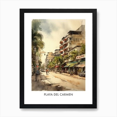 Playa del Carmen Mexiko 2 Reise Po gerahmtes Wandbild Poster Leinwanddruck Bild