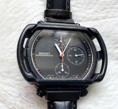 JUNK Seiko Giugiaro 7A28-5000 Motocross Chronograph Black Quartz