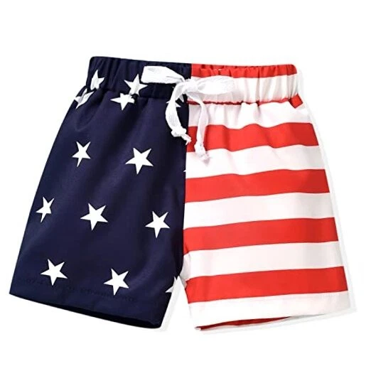 Swim Trunks for Toddler Infant Baby Boys with Lining 12-18 Months American Flag