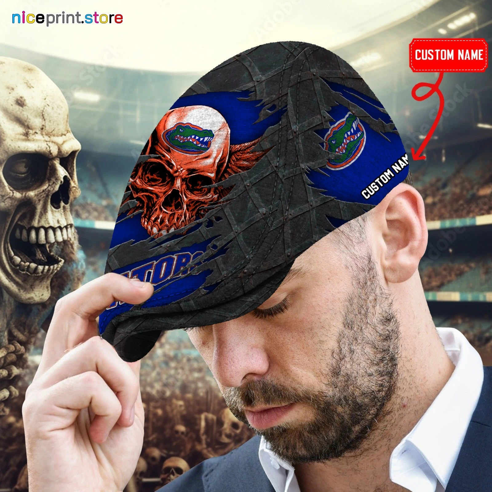 Florida Team Gators Jeff Cap Driver Cap Golf Cap Flat Cap for Men