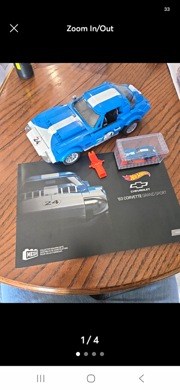LEGO Hot Wheels Chevrolet '63 Corvette Grand Sport Blue/White w/ Instructions