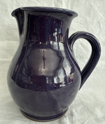 Deneen Pottery Blue 7 inch tall Pitcher Plain No Logo Rare