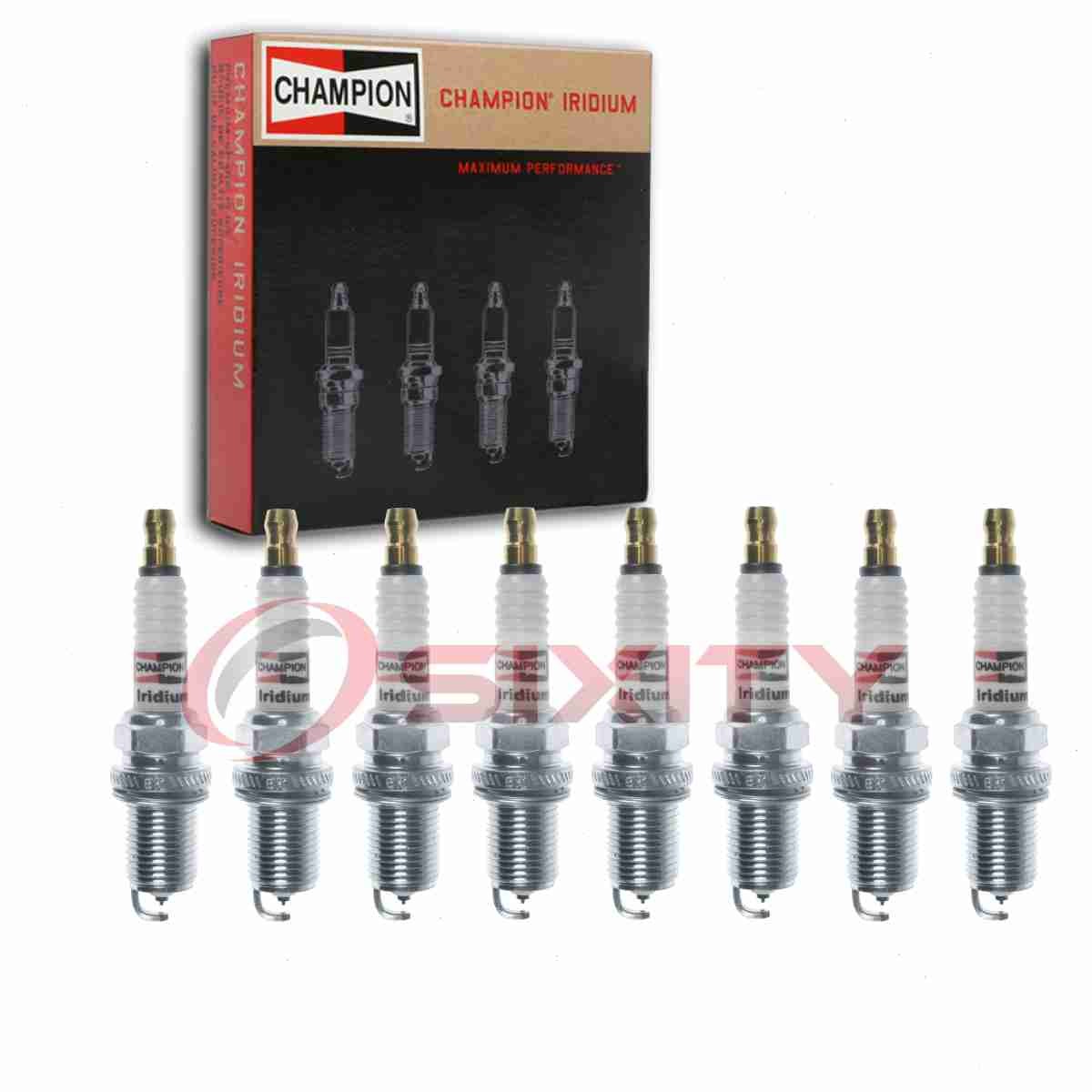 8 pc Champion Iridium Spark Plugs for 1985 Oldsmobile Toronado 5.0L V8 rh