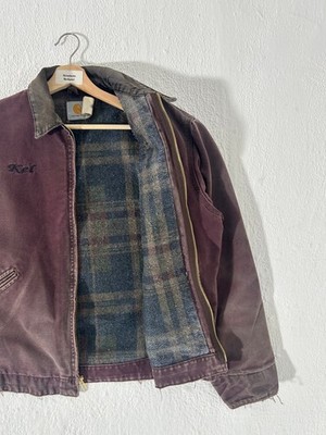 Vintage Carhartt J43 BRG Jacket L-Reg Burgundy Blanket Lined