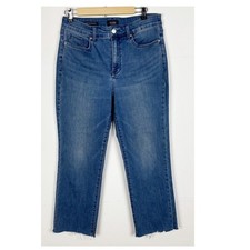 NYDJ Jeans Size 10 Marilyn Straight Ankle Cool Embrace Lift Tuck Raw Hem