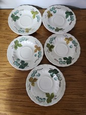 Vernon Ware VINEYARD  Pattern Metlox Saucers Set Of 5 Vintage 6