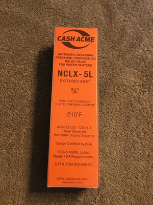 #ad Cash Acme NCLX 5L 3 4quot; Auto Reseating Water Heater Pressure Relief Valve Lot 3 $42.99