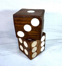 Set of Two Dice Wood Handmade Jumbo Wooden Dice