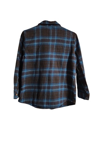Wrangler Flannel Long Sleeve Button Down Shirt Kids Boys Size L 10/12 Blue - Picture 5 of 6