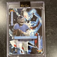 Wild Card Jokers Wild Cam Ward QB Cross Hatch Foil 1/1 Rookie Football Card 2025