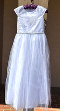 White Tulle First Communion/Flower/Formal Girl Dress, Size 13-14 New with Tags