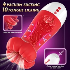 Sucking Deep Throat Licking Masturbator Cup Vibrator Male Penis Stroker Sex Toys