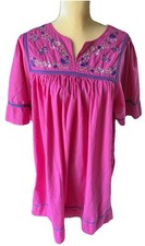 VTG B chamel House Dress Womens Sz S Pink Floral Cottagecore Lounge Patio Mumu