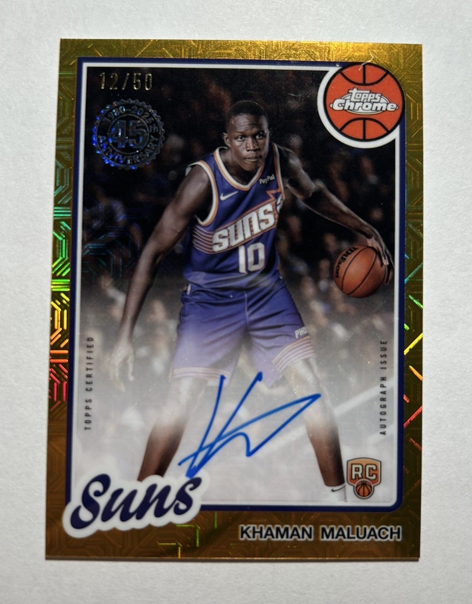 2025-26 Topps Basketball Khaman Maluach Gold Mojo On Card Auto #/50