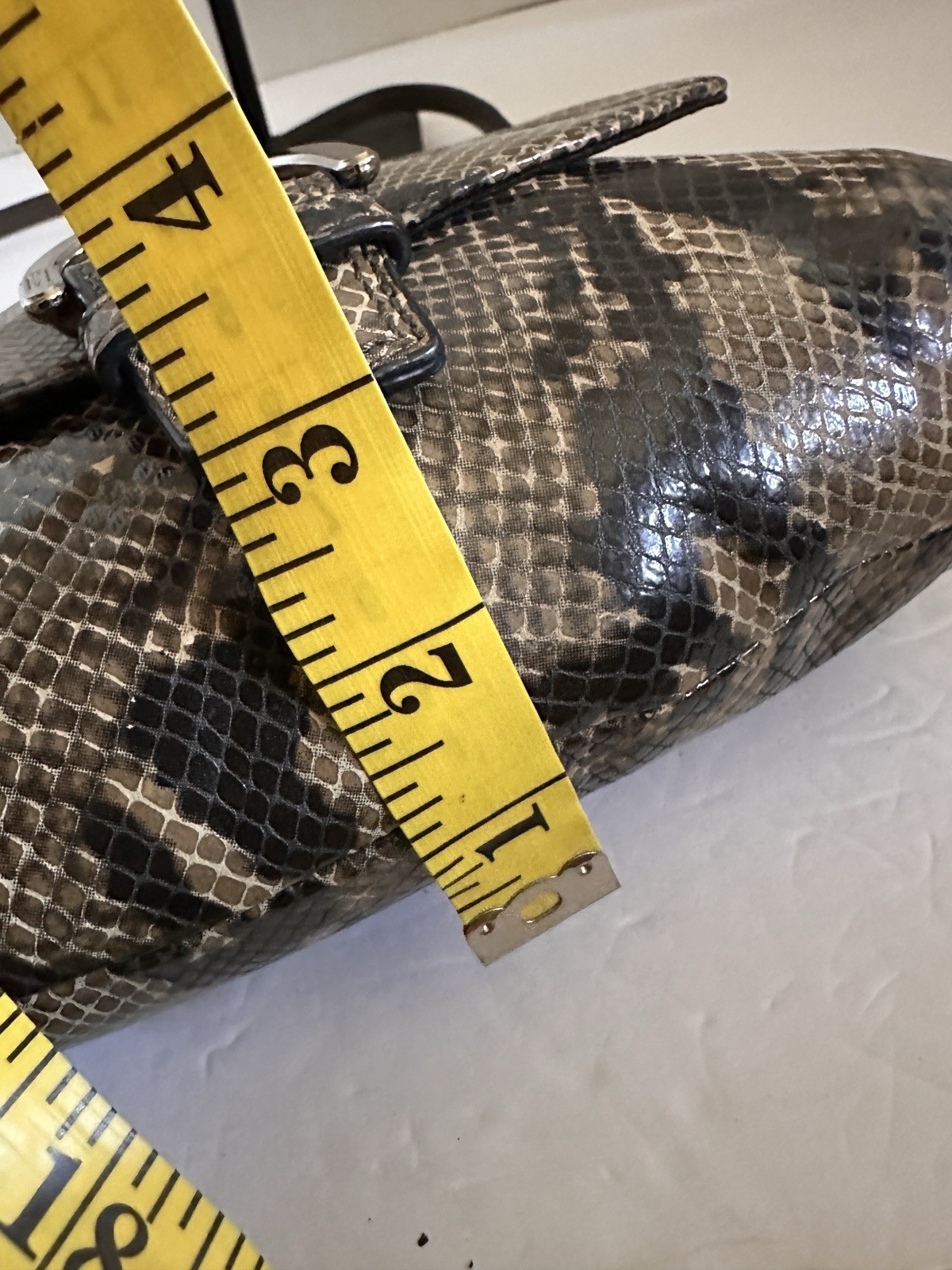 Coach Leather Snake Python Pattern Black Tan Cros… - image 10