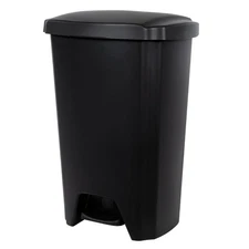 Hefty Kitchen Trash Can, 12.1 Gallon Plastic Step Garbage Bin with Foot Pedal