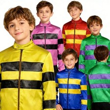 Boys Jacket Cosplay Coat Stage Costume Mock Neck Outfit Racer Dress-Up Party