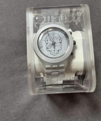 Swatch Irony Diaphane Chrono 2011- SVCW4000AG - Full-Blooded White Skull - New - Foto 2 di 8