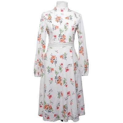 Boohoo, Maxikleid, Größe: 38, Weiß/Mehrfarbig, Polyester, Blumen, Damen #amx