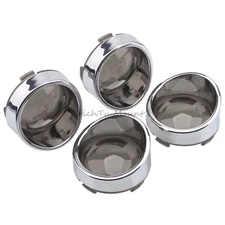 Motorcycle Smoke Turn Signal Light Lens Cover w/Chrome Bezel For Harley Softail