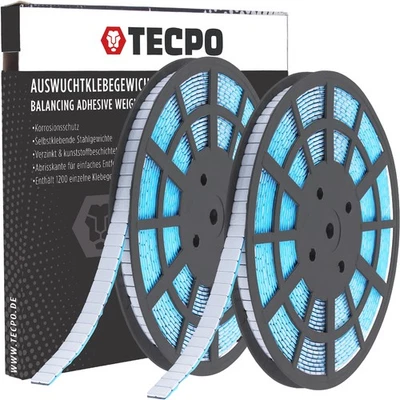 2x TECPO PESAS DE EQUILIBRIO LLANTAS DE ALUMINIO 1200x5g PESAS ADHESIVAS PESAS DE EQUILIBRIO BARRAS