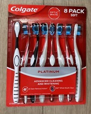 Colgate Optic White Platinum Toothbrushes Soft 8 Pack Advanced Whitening