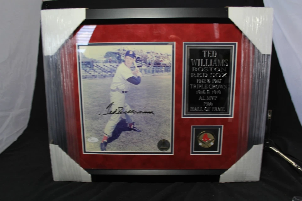Ted Williams Autographed Framed 8x10 Photo Boston Red Sox JSA & FOD Certified - Image 3 of 4