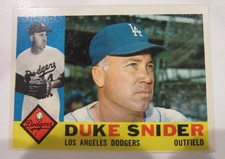 1960 Duke Snider Topps Baseball 493 Upper Grade No Creases