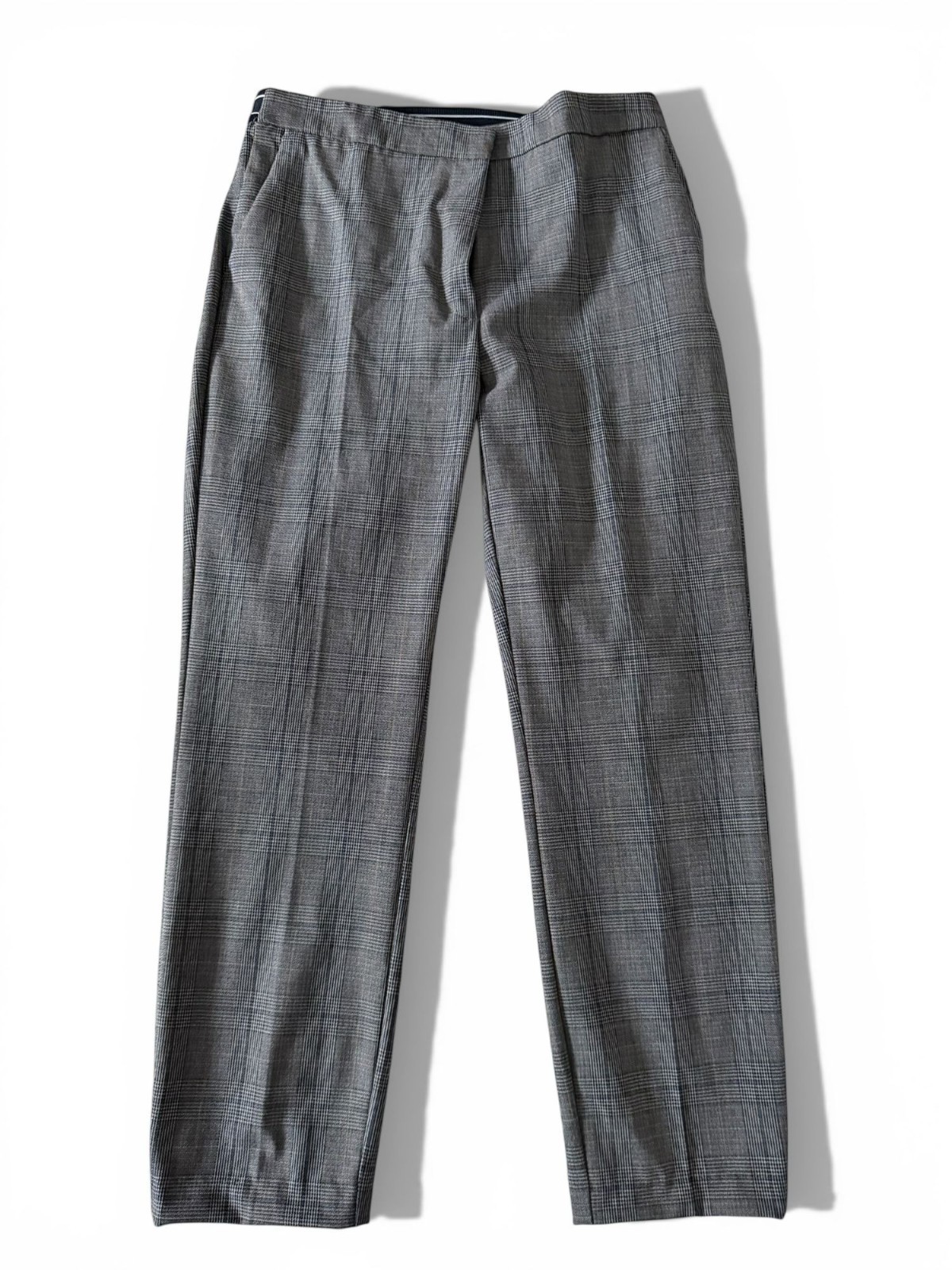 ZARA Women's Gray Plaid Straight Ankle Pants Size XL thumbnail 3